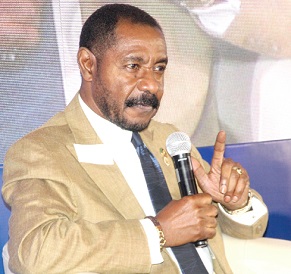 Nana Osei Bonsu, Private Enterprise Federation addresing participants at the forum